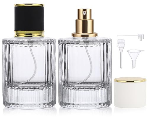 Segbeauty Parfum Zerstäuber für Unterwegs, Parfüm Abfüller, Parfümzerstäuber Nachfüllbar, Parfümzerstäuber 50ml, Reise Parfümzerstäuber, Parfum Flakon Leer für Damen und Herren (2 Stück)