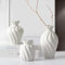 ComSaf Vase 3er-Set, Vasen Deko, Blumenvase Modern Set, Badezimmer Deko Bad, Boho Flur Dekoration Vase Beige Matt, Grosse Kleine Vasen Keramik für Home Tischdeko mit Blume, Pampasgras, Trockenblumen
