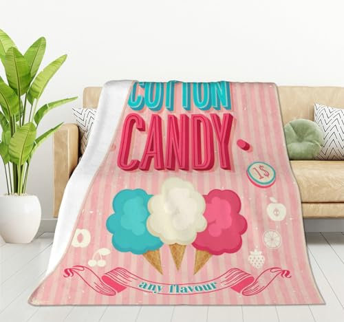 HGOD DESIGNS Couverture décorative en polaire ultra douce et chaude pour toutes saisons sur fond rose bonbon pour lit, chaise, voiture, canapé, chambre à coucher, 100 x 130 cm