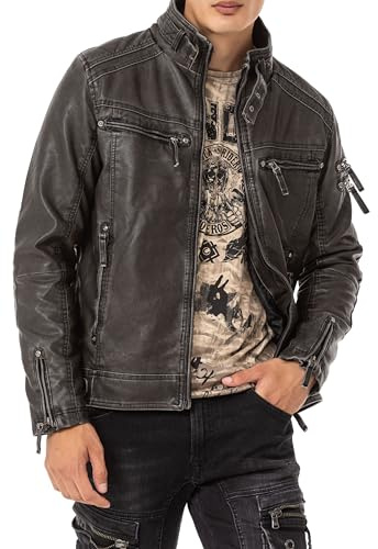 Cipo & Baxx Herren Mantel Series – Stylische Winterjacke im modernen Design mit warmem Innenfutter, abnehmbarer Kapuze und funktionalen Details für kalte Tage