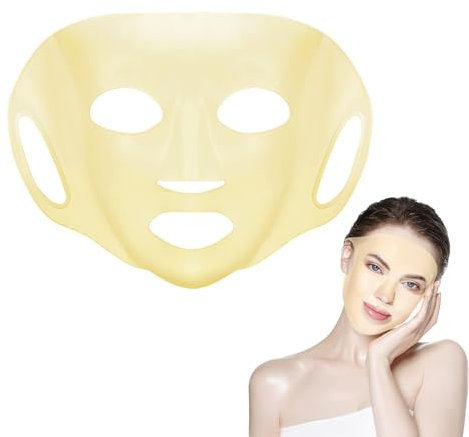3D maschera silicone, Grande Copertura Maschera Del Silicone Riutilizzabile Copertura Della Maschera Del Silicone Del Vapore Viso Idratante Copertura Della Maschera Del Viso Per Sheet Mask (Oro)