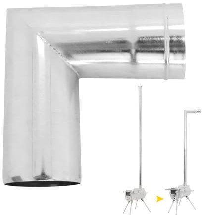WOTEG Camping Stove Bend Pipes | High Pressure and Temperature Resistant 90° Camping Chimney Tube,Tent Stove Accessories for Camping, Kitchen, Fireplaces, Barbecue
