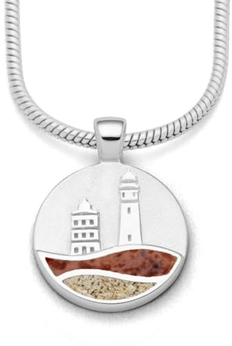 DUR Schmuck: Anhänger Strandwellen Kap Arkona 15 mm, mit Strandsand und Bernsteinsand, P4570