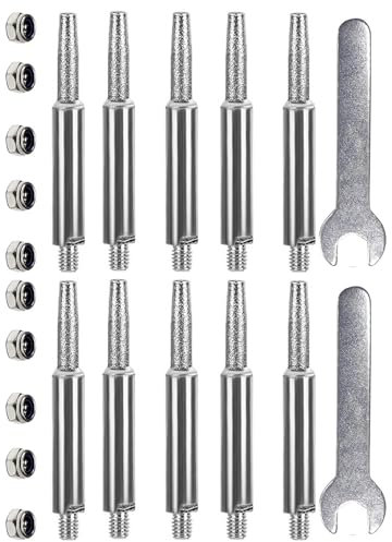 Sqxaldm 10 piezas Afilar la cadena de motosierra Afila las hojas de motosierra Afilado de motosierras Afiladora De Motosierra De Diamante Herramienta Kit de cabezal de pulido, lima giratoria(4mm)