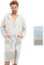 Bademantel aus Hamamtuch, Saunatuch, für Herren, für ultimativen Luxus, mit Gürtel & Kapuze - Langform Herren (L/XL, Khaki)