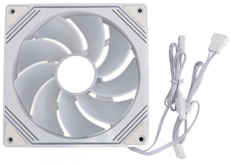Chassis Fan 140mm ARGB Case Cooler Fan, Synchronized Light Quiet Cooling Fan with Noise Reduction, Internal Fan for CPU Cooler Heat Sink PC Case (Reverse White)