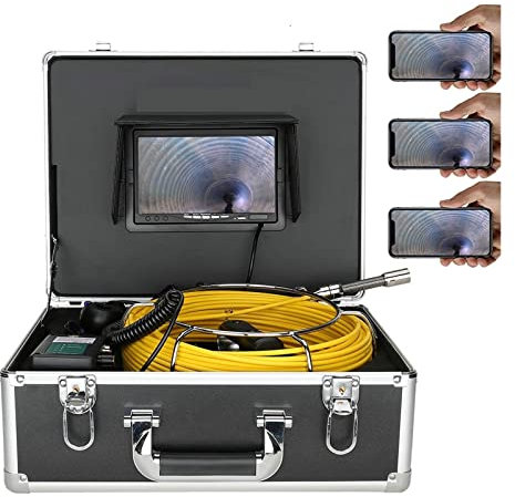 CCYENG Telecamera per ispezione Tubi Telecamera per fognature Wireless 20/30/40 / 50M Videocamera per ispezione Tubi con Telecamera a Serpente, Telecamera per ispezio