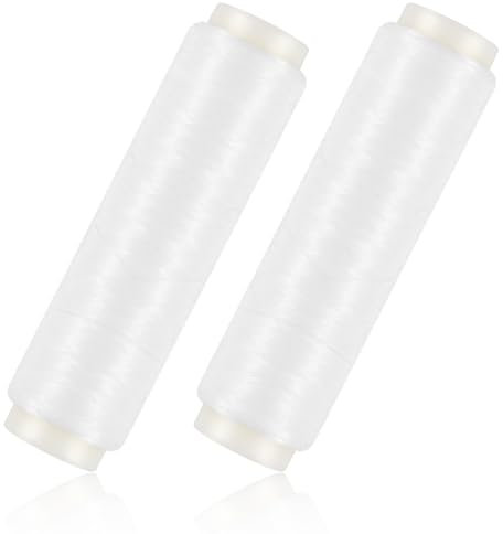 Lenza da pesca, 2 rotoli da 200 m, filo di nylon, anti-rottura, bianco, elastico, per pesca, decorazioni da appendere, creazione di gioielli