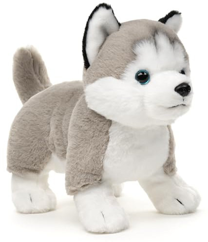 Uni-Toys - Husky grau, stehend (ohne Leine) - 30 cm (Länge) - Plüsch-Hund - Plüschtier, Kuscheltier