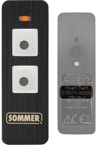 Koomando Telecomando S13071 TX-55-434-4 Originale Sommer 2 tasti Sostituisce 4014 TX03-434-4 XP, 434 Mhz FM led Arancio, Tasti grandi, per porte grarage Breda, adatto a Peli, Ballan, Albodoor BBG