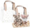 IETWATE 2 Stück Klare Geschenktüten, Durchsichtige Tasche mit Griffen, PVC Plastik Geschenktüten, Transparente Tasche mit Gänseblümchen-Muster für Hochzeit, Geburtstag und Party
