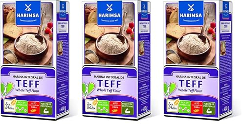 Harimsa Harina Integral de Teff - 400 g (Paquete de 3)