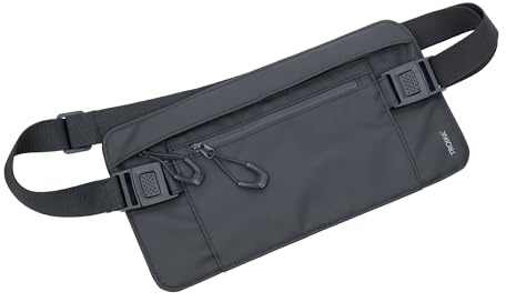 TROIKA Gürteltasche - Schwarz - 26 x 13,5 x 0,9 cm - 2 Reißverschlussfächer - RFID-Schutz - Wasserabweisend - Polyester, Polyurethan, Tarpaulin