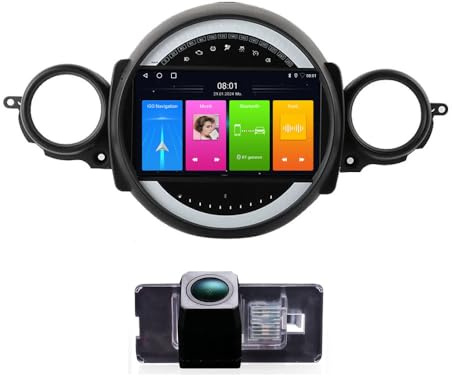 9 Android Auto GPS Radio Navigator Carplay Replacement for BMW Mini Cooper Clubmann Coupe R55 R56 R57 R58 R59 R60 R61 2007-2014 mit GPS Bluetooth FM USB TPMS SWC WiFi DVR RDS DAB+ Auto Rückfahrkamera