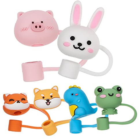 KOCKSHION Lot De 6 De Paille En Forme D'animaux Pour Boissons