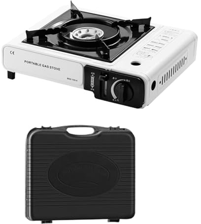 Réchaud de camping - Cuisinière à une flamme - Accessoire de camping - Réchaud mobile réglable en continu - 2900 W - Parfait pour le jardin, la survie, la randonnée et les activités de plein air