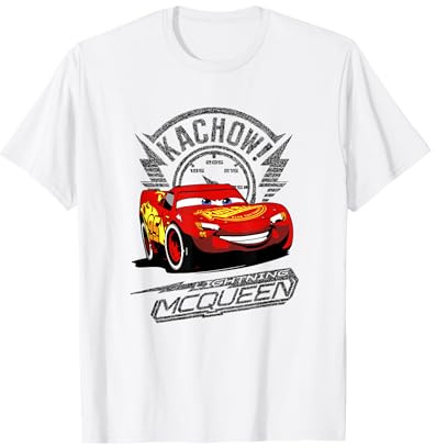 Disney Pixar Cars Lightning McQueen Kachow! Retro Shot T-Shirt