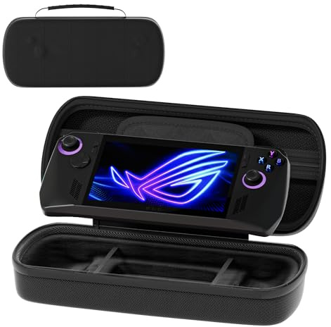 TXWLLIU Tasche Kompatibel mit ROG Ally X, Hartschalen Tragetasche – Leichtgewicht/Voller Schutz/Standdesign, Tragbare Reise Tragetasche für ROG Ally X, Schwarz