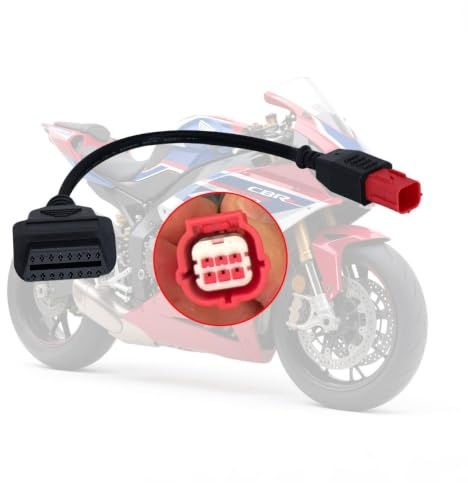 AMHTDOL 6-Pin OBD2 Adapterkabel für Yamaha Suzuki Kawasaki Vespa | Für Hon-da,Guzzi, Piaggio Euro5 Motorräder; CAN-Bus & K-Line; Geeignet für OBD Diagnose Codelesegerät,OBDii Code Reader