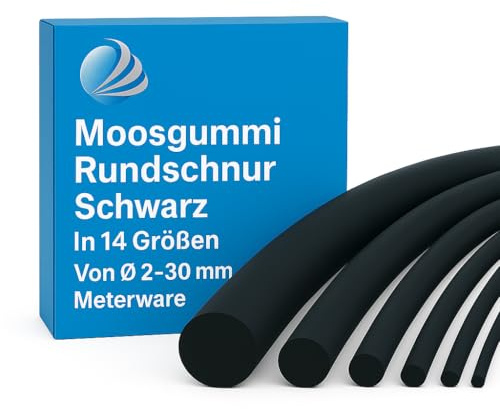 Moosgummi-Rundschnur EPDM – Abdichtung & Dichtung Ø2–30 mm, Meterware, schwarz, weich, flexibel, wetter- und UV-beständig, langlebig, für Türen, Fenster, Fahrzeuge, Bau & DIY-Projekte (30mm)