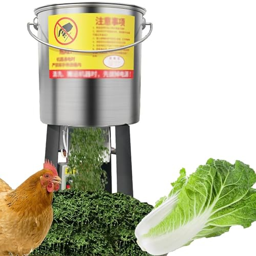 Procesador de alimentos, picador de verduras, 800 W, acero inoxidable resistente, 4 cuchillas para cortar y picar alimentos para animales de granja