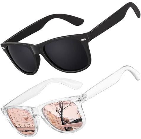 LINVO Lunettes de Soleil Homme Femme Polarisées，Classique UV400 Verres | Design Rétro Années 80 Design ,Vintage Carrées Monture, Ultraléger Résistant, Conduite, Randonnée, Pêche, Voyages