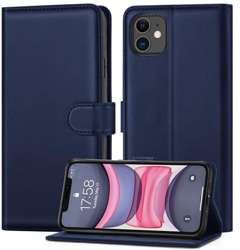 ivencase Portefeuille Coque pour iPhone 11, Bleu Vif | étui Cuir PU Magnétique, Pochette de Portefeuille, Fonction Stand Video, Porte Carte Credit, Rabat Housse