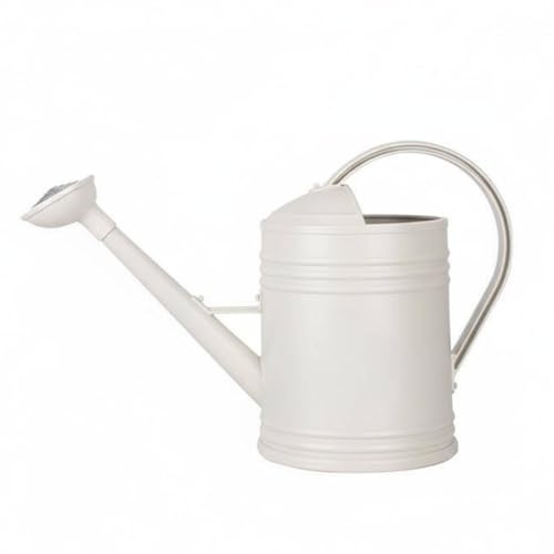 predolo Annaffiatoio a Becco Allungato Anti-Schizzo, Annaffiatoio in Plastica Beccuccio Lungo Leggero, Annaffiatoios Piante per Balcone, Bianco, 4L