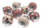 Mango Tree gemischtes Set von 8 x altrosa und weiße Punkte und Streifen Keramik-Schrankknäufe (MG-729)