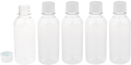 5 Stk. Reagenz Probefläschchen Probeflasche aus Kunststoff Schock- und Hitzebeständigkeit Graduierte Reagenzflasche 150ml 200ml 220ml - Weiß 200ml