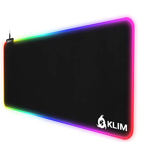KLIM Supremacy - Tapis de Souris RGB Extra Large - Nouveau - Surface Étendue (XL) - Effets Lumineux - Tissu Haute Précision - Très Grand Tapis de Souris Gamer USB Rétroéclairé - 786 x 300 x 4 mm