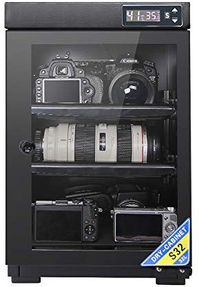 Spolehli Dry Cabinet Camera Digital Control Dehumidifier 32L Electronic Automatic Dry Box Noiseless & Energy Saving for Camera Lens & Electronic Equipment Storage