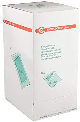 Sterile Saugstarke Wundauflage zur Wundheilung, 25 Stück, Größe 15 cm x 25 cm