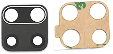 N.1 vetro vetrino glass ricambio per Sostituire lente obbiettivo BACK fotocamera REAR CAMERA + BIADESIVO ADESIVO (NERO) compatibile per XIAOMI REDMI NOTE 9S /NOTE 9 PRO/NOTE 9 PRO MAX