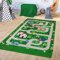 TT Home Teppich Kinderzimmer Spielteppich Babymatte Junge Straßenteppich Auto Stadt, Farbe:Grün, Größe:80x150 cm