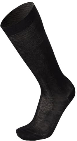 Prisco Calze Uomo Filo di Scozia Lunghe, Calzini Lunghi Cotone 100%, Maglia rasata, Tinta Unita, 6 Paia, (Nero 42-43)
