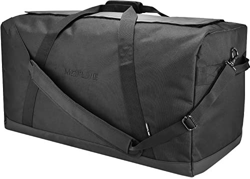 MZIPLINE XXL Extra große Seesack, geruchsdicht, wasserabweisend, Sport, Fitnessstudio, Übernachtung, Wochenendtasche, Reisetasche, Reisetasche mit Karbonfutter, Schwarz, Extra Large