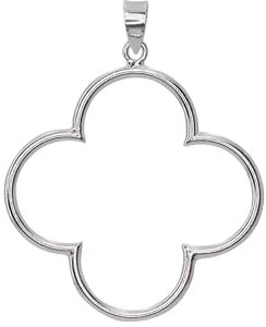 SILBERMOOS Damen Anhänger Blumen Kleeblatt glänzend 925 Sterling Silber