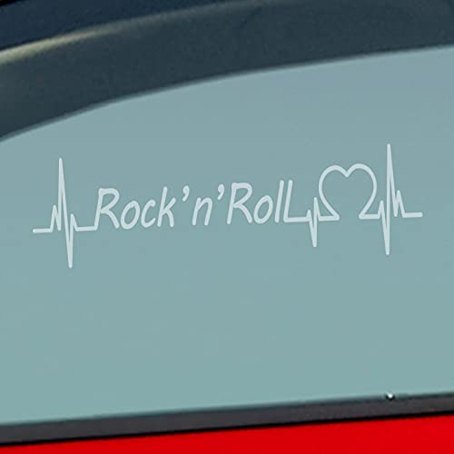 Hellweg Druckerei Auto Aufkleber Rock 'n' Roll Puls Herzschlag Fun Sticker Heckscheibenaufkleber Autoaufkleber