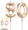 Winkwinky 80.Geburtstag Zahlen Kerzen, Gold Geburtstagskerzen Ziffer Kerzen Cake Kuchen Topper Dekoration Tortenaufsätze für Hochzeit Party Jahrestag Partyzubehör