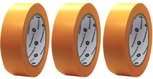 klebemeister 3x Rollen | 34mm x 50m | Maler Abdeckband | Goldband (soft)