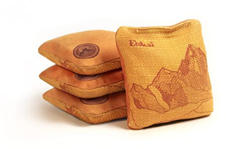 Elakai Cornhole Bags Allwetterbeutel, doppelseitig, glatt und klebend, Reisegröße und Gewicht, Ringelblumengelb, 10,2 x 10,2 cm, 4 Stück