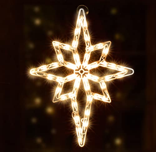 LAMPHOME 18 50 Lighted Bethlehem Star Christmas Light Window Sculpture Decoration