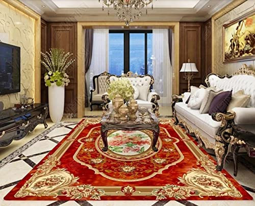 Abnutzung Bodenwandbild Pvc-Tapete Selbstklebende Custom Home 3D-Bodenbelag, Selbstklebende Tapete, Roter Teppich, Wohnzimmer, Schlafzimmer, Badezimmer, 3D-Bodentapete, Heimdekoration, 430 X 300 Cm