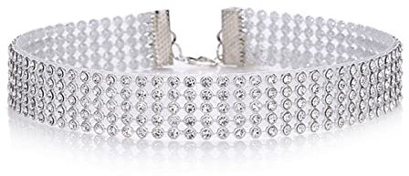 Wendalern Strass Ras Du Cou Colliers Argent Cristal Cz Colliers Étincelant Diamant Ras Du Cou Colliers Large Collier En Cristal Colliers Bijoux Pour Femmes Et Filles