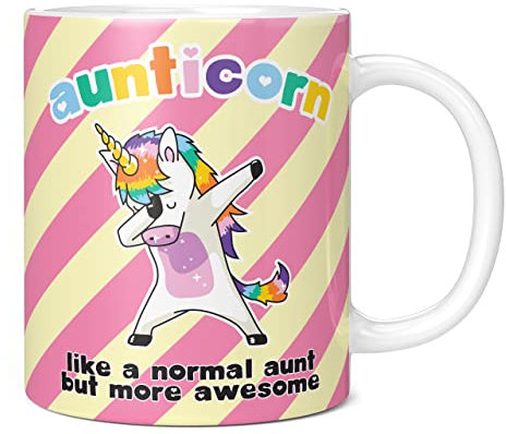 Mug Monster Aunticorn Lustige Neuheit Tasse, Tante Geschenke, Geburtstagsgeschenkidee für Tante – KeramikKaffeetasse, Geschenk für Männer oder Frauen, extra große und riesige Tasse erhältlich, 590