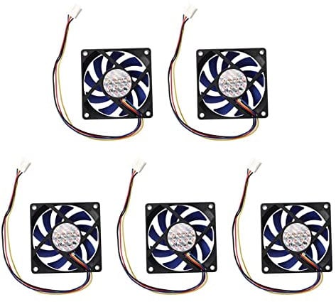 Hagsnec 5X 12V DC 32 70mm 4-Pin Computer Case CFM PWM CPU PC Fan Blue & Black