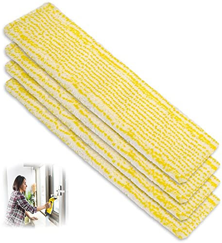 CHEVVY Ersatzmikrofaser für Kärcher 4 Stück Mikrofaser Wischbezug Fenstersauger zubehör Pads für Kärcher WV2 WV5 WV6 Plus Premium WV50 WV6 WV70 WV75 WV55 WV60 2.633-130.0
