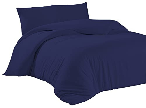 Livessa Bettwäsche 200x200 3teilig Baumwolle - Bettwäsche mit Reißverschluss: Bettbezug 200x200 cm + 2er Set Kissenbezug 40 x 80 cm, Oeko-Tex Zertifiziert, aus%100 Baumwolle Jersey (140 g/qm)