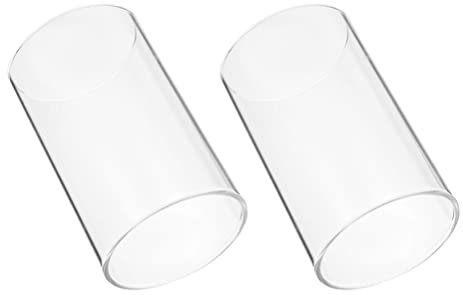 MAGICLULU 2 Stück Glas Kerzenglas Zylinder 3.15 Zoll Durchmesser Windschutz Glaszylinder Ohne Boden Für Wohnzimmer Tischkerzen Dekoration